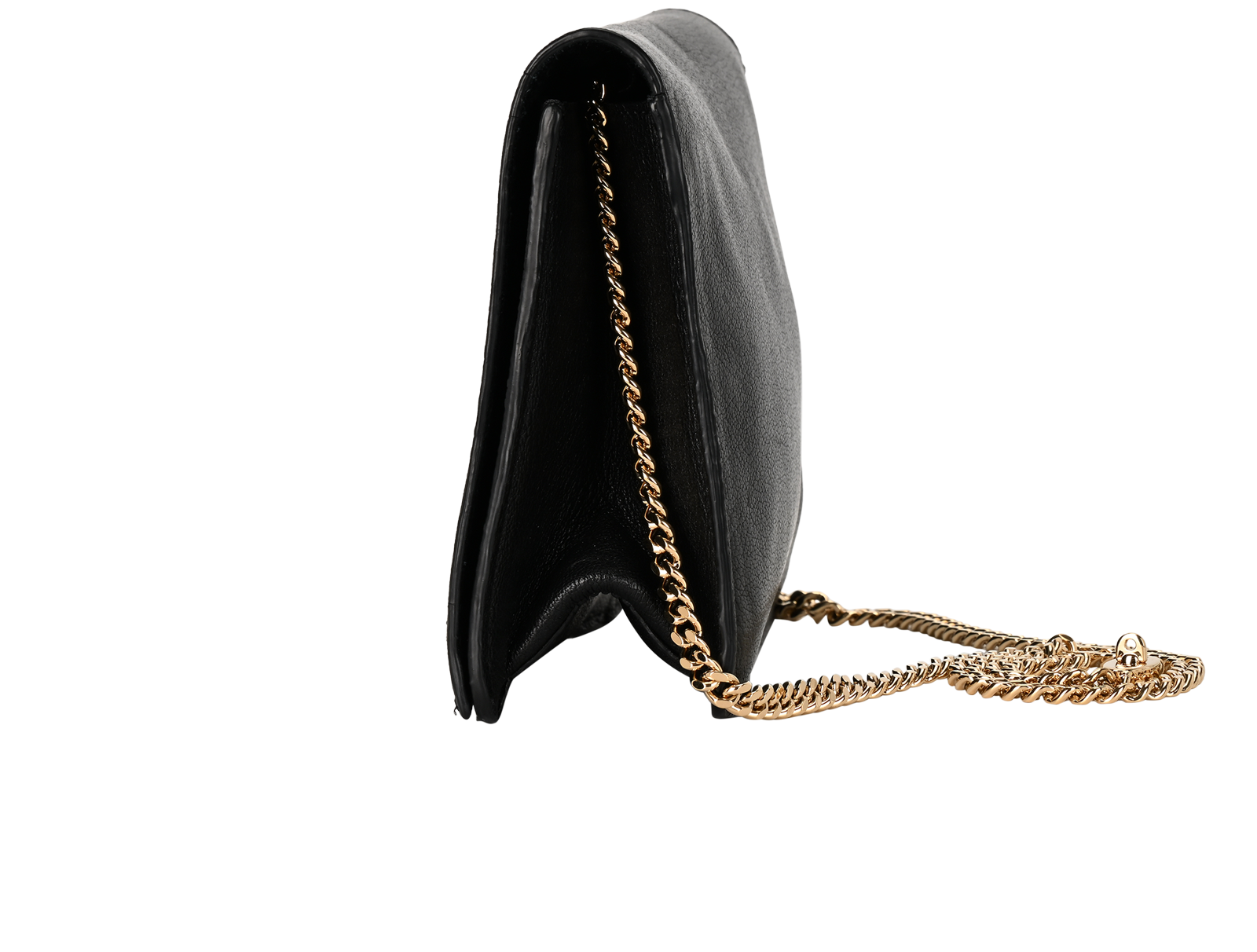 Bayswater Clutch Wallet On Chain, &pound;450, Handbags, Black, Leather, Bottom view